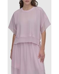 DKNY - Mixed Media Dolman Sleeve Top - Lyst