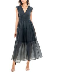 Socialite - Crinkle Woven Midi Dress - Lyst