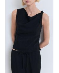 Mango - Asymmetric Drape Crop Top - Lyst