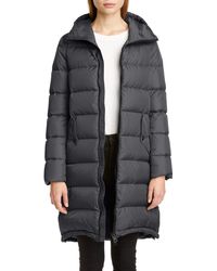 Herno High/low Quilted Down Long Puffer Coat - Gray