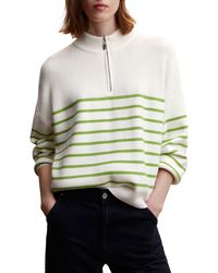 Mango - Oversize Stripe Quarter Zip Pullover - Lyst