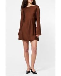 French Connection - Ennis Long Sleeve Satin Minidress - Lyst