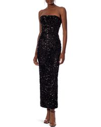 HELSI - Leslie Sequin Strapless Gown - Lyst