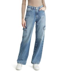 AG Jeans - Gatina High Waist Wide Leg Cargo Jeans - Lyst