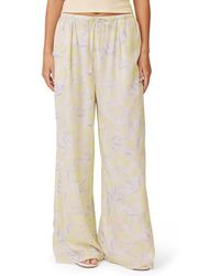 Splendid - Lia Lemon Print Drawstring Pants - Lyst