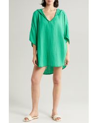 Elan - Hooded Cotton Cover-up Tunic - Lyst