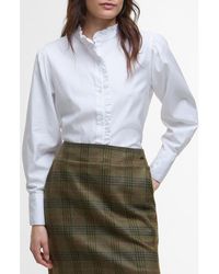 Barbour - Embleton Ruffle Cotton Button-Up Shirt - Lyst