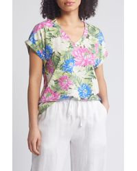 Tommy Bahama - Kauai Lotus Floral V-neck T-shirt - Lyst