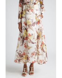 Zimmermann - Matchmaker Floral Print Linen & Silk Maxi Skirt - Lyst