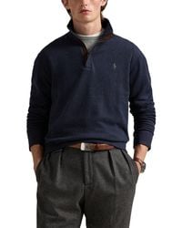 Polo Ralph Lauren - Houndstooth Luxury Cotton Blend Quarter Zip Pullover - Lyst