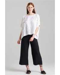 Natori - Embroidered Linen Caftan Top - Lyst