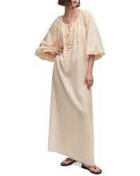 Mango - Embroidered Cotton Caftan - Lyst