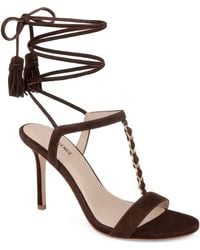 L'Agence - Bond Lace-Up Leather Sandal - Lyst
