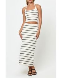 LSPACE - Positano Stripe Halter Rib Crop Cover-Up Top - Lyst