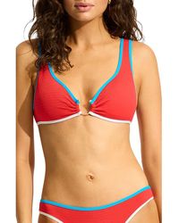 Seafolly - Colorblock Ring Bikini Top - Lyst