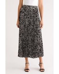 Halogen® - Pleated Polka Dot Elastic Waist Skirt - Lyst
