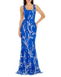 Dress the Population - Tyra Beaded Floral Chiffon Mermaid Gown - Lyst