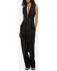 Helmut Lang - Scarf Drape Detail Reversible Silk Top - Lyst