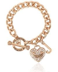Juicy Couture - Toggle Bracelet With Crystal Heart Charm - Lyst