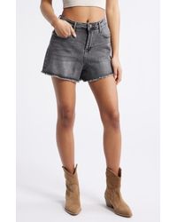 PTCL - Tess High Waist Stretch Denim Cutoff Shorts - Lyst