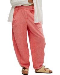 Free People - High Road Pull-on Linen Blend Barrel Pants - Lyst