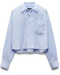Rag & Bone - Beatrice Stripe Cotton Poplin Crop Button-up Shirt - Lyst