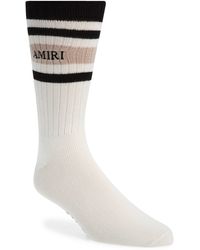 Amiri - Logo Stack Stripe Cotton Blend Socks - Lyst