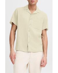 Solid - Allan Solid Linen Blend Camp Shirt - Lyst