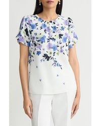 Kasper - Print Flutter Sleeve Top - Lyst