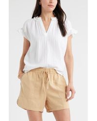 Caslon - Ruffle Cotton Gauze Top - Lyst
