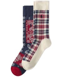 Polo Ralph Lauren - Assorted 2-Pack Plaid & Bandana Crew Socks - Lyst