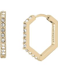 AllSaints - Hattie Crystal Hexagon Hoop Earrings - Lyst