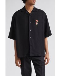 Jil Sander - Embroidered Mushroom Short Sleeve Camp Shirt - Lyst