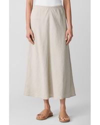 Eileen Fisher - Bias Cut Organic Linen A-Line Skirt - Lyst