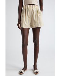 Brunello Cucinelli - Stripe Cotton Blend Bermuda Shorts - Lyst