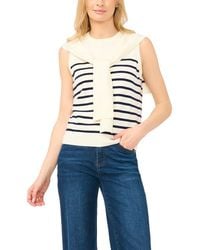 Halogen® - Stripe Front Tie Sleeveless Sweater - Lyst