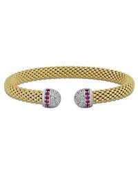 Julianna B - Cubic Zirconia Popcorn Open Bangle Bracelet - Lyst