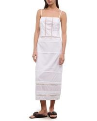 STAUD - Corinna Lace Detail Cotton Maxi Dress - Lyst