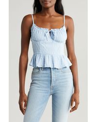 All In Favor - Peplum Bustier Camisole In At Nordstrom, Size Large - Lyst