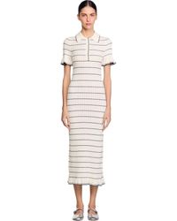 Sandro - Knitted Maxi Dress With Polo Neck - Lyst