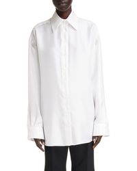 Givenchy - Oversize Charm Detail Silk Button-up Shirt - Lyst