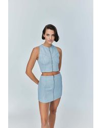 Jendue - Marvel Denim Mini Skirt - Lyst