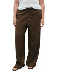 Mango - Drawstring Waist Linen Blend Pants - Lyst