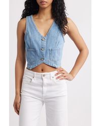 Hidden Jeans - Supersoft Crop Denim Vest - Lyst