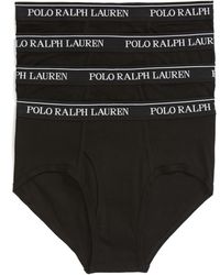 Polo Ralph Lauren 4-pack Low Rise Cotton Briefs, Black