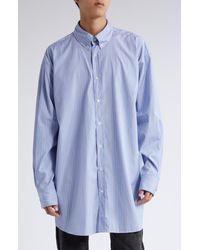Maison Margiela - Stripe Oversize Organic Cotton Oxford Button-down Shirt - Lyst