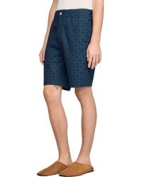 Sandro - Square Cross Denim Shorts - Lyst
