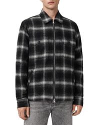 AllSaints - Bayo Plaid Cotton Shirt Jacket - Lyst