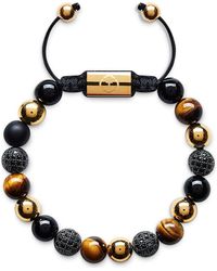 TORRELA - Tiger Eye And Zirconia Beaded Bracelet - Lyst