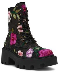 Betsey Johnson - Polli Beaded Floral Combat Boot - Lyst